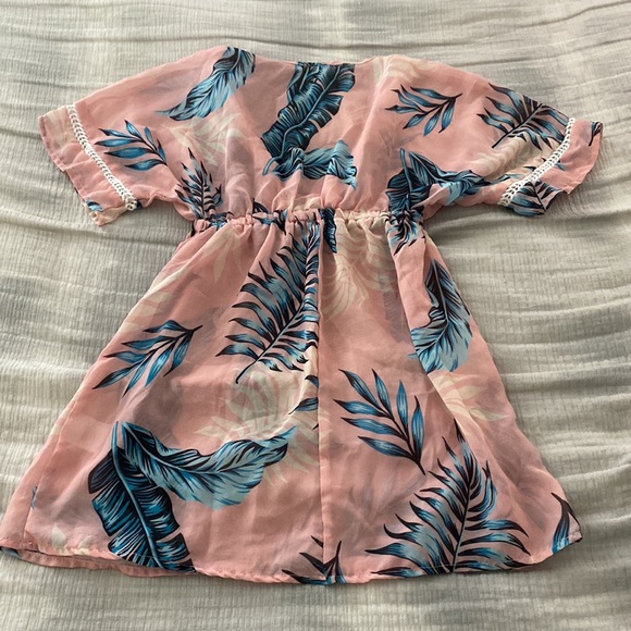 Miken Swim VNeck Tropical Beach Coverup Dress Shear size M - Picture 5 of 5